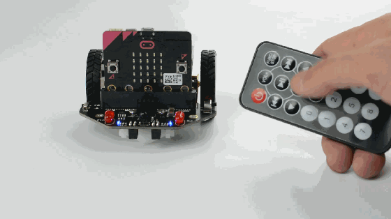 ROB0148 Micro:Maqueen 赤外線リモコンのキーの読み取り プログラム 動作イメージ